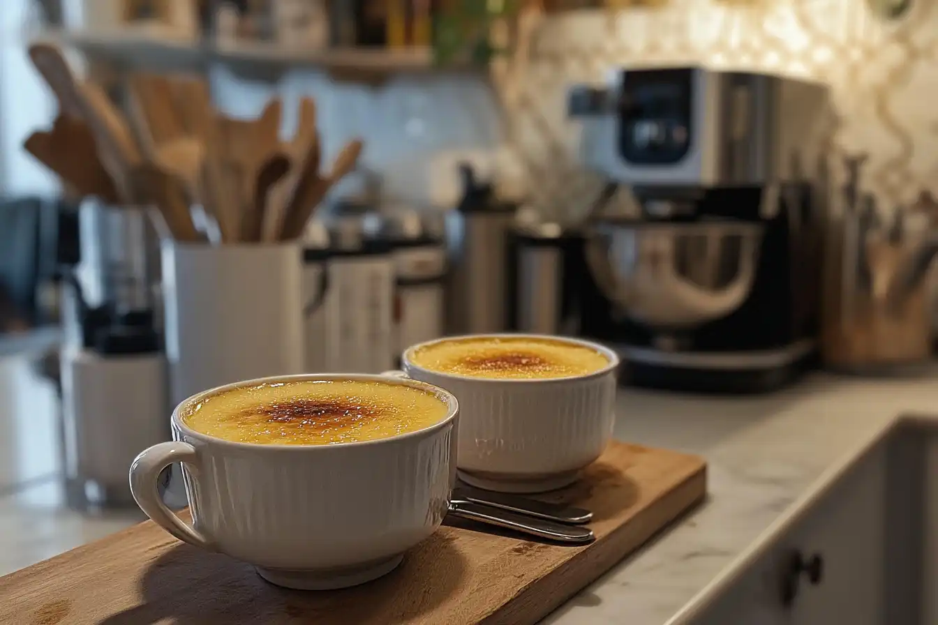 Difference between crème brûlée and custard - a visual comparison of two creamy desserts with distinct textures and toppings.